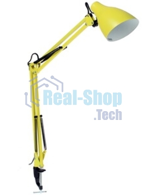 Светильник настольный Camelion KD-335 C07 желтый с метал. струбциной, 230V, 40W, E27