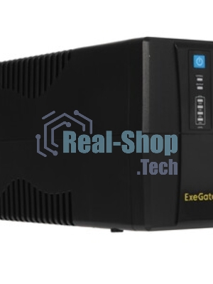 Источник бесперебойного питания ExeGate Power Back BNB-650.LED.AVR.2SH.RJ.USB (650VA/360W, LED, AVR,2*Schuko, RJ45/11, USB, батарея 12V 7.2Ah, Black)