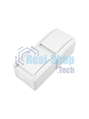 Блок вертикальный 2 розетки (керамика) Kranz INDUSTRIAL IP54 с заземлением, о/у, белый