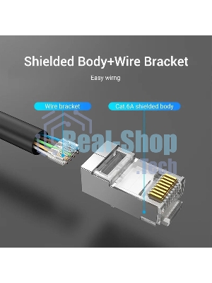 Коннектор Vention IDFR0-50 RJ45 (8p8c), FTP, cat. 6A, под витую пару, экранированный (50шт.)