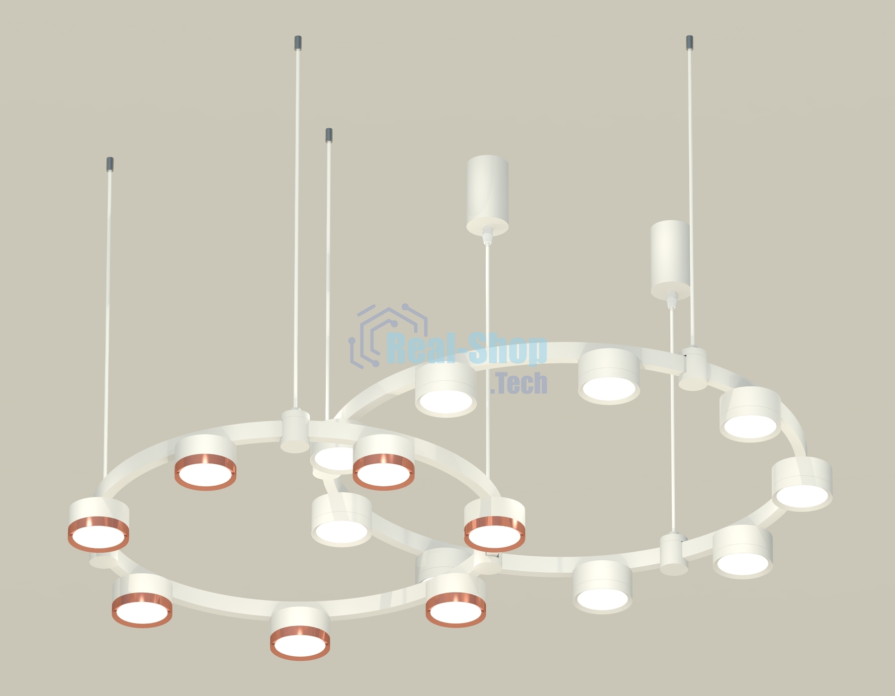 Светильник Ambrella light XR92081200/16 SWH/PPG белый песок/золото розовое полированное GX53 (A9208, C9241,C9236,N8112,N8126)