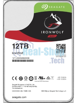 Жесткий диск Seagate Ironwolf ST12000VN0008, 12Tb SATA 6.0Gb/s, 7200 rpm, 256mb buffer, 3.5
