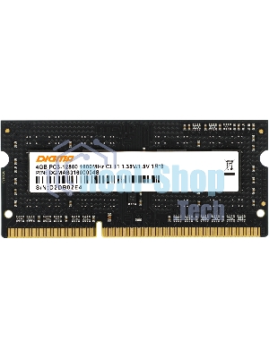 Оперативная память Digma, DDR3, 4GB (1x4 GB), 1600 MHz, CL11, SO-DIMM