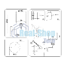 Настенный светильник Ambrella light LH71135 BS/WH латунь/белый E14 max 40W 220*140*250