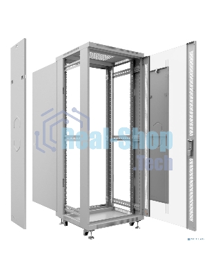 Шкаф телекоммуникационный напольный Cabeus, IP20, 12U, 730х600х600 мм (ВхШхГ), дверь: стекло, разборный, серый