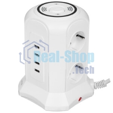 Сетевой фильтр Qumo Power Tower Pro + Wireless SFU2 (P-0010) черный, 6 розеток