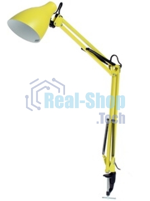 Светильник настольный Camelion KD-335 C07 желтый с метал. струбциной, 230V, 40W, E27
