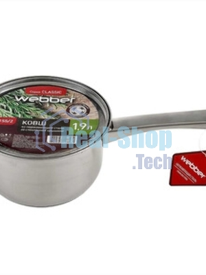 Ковш WEBBER BE-155/2 из нерж стали со стеклянной крышкой (d=16; 1.9 л) (12)