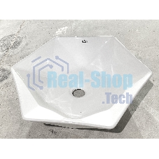 Раковина накладная на столешницу BAU Crystal 40х40, белая + выпуск клик-клак, хром