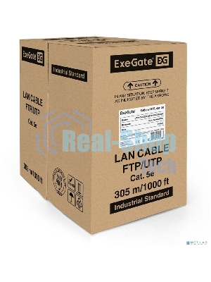 Кабель ExeGate UTP 4 пары кат.5e CCA, 25AWG, бухта 305м, серый, PVC