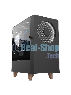 Корпус WIZMAX EM1 Woofer, mATX, mITX черный, Mini-Tower, без БП, TG, 1x160мм + 1x120мм LED, 1xUSB-A 3.0 + 2xUSB-A 2.0