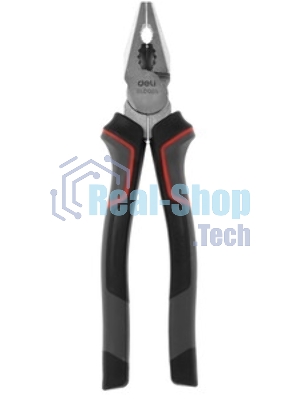 Комбинированные плоскогубцы Deli DL0005 200 мм, Cr-V, эксцентриковый шарнир, антикоррозийное покрытие, трехкомпонентная прорезиненная рукоять