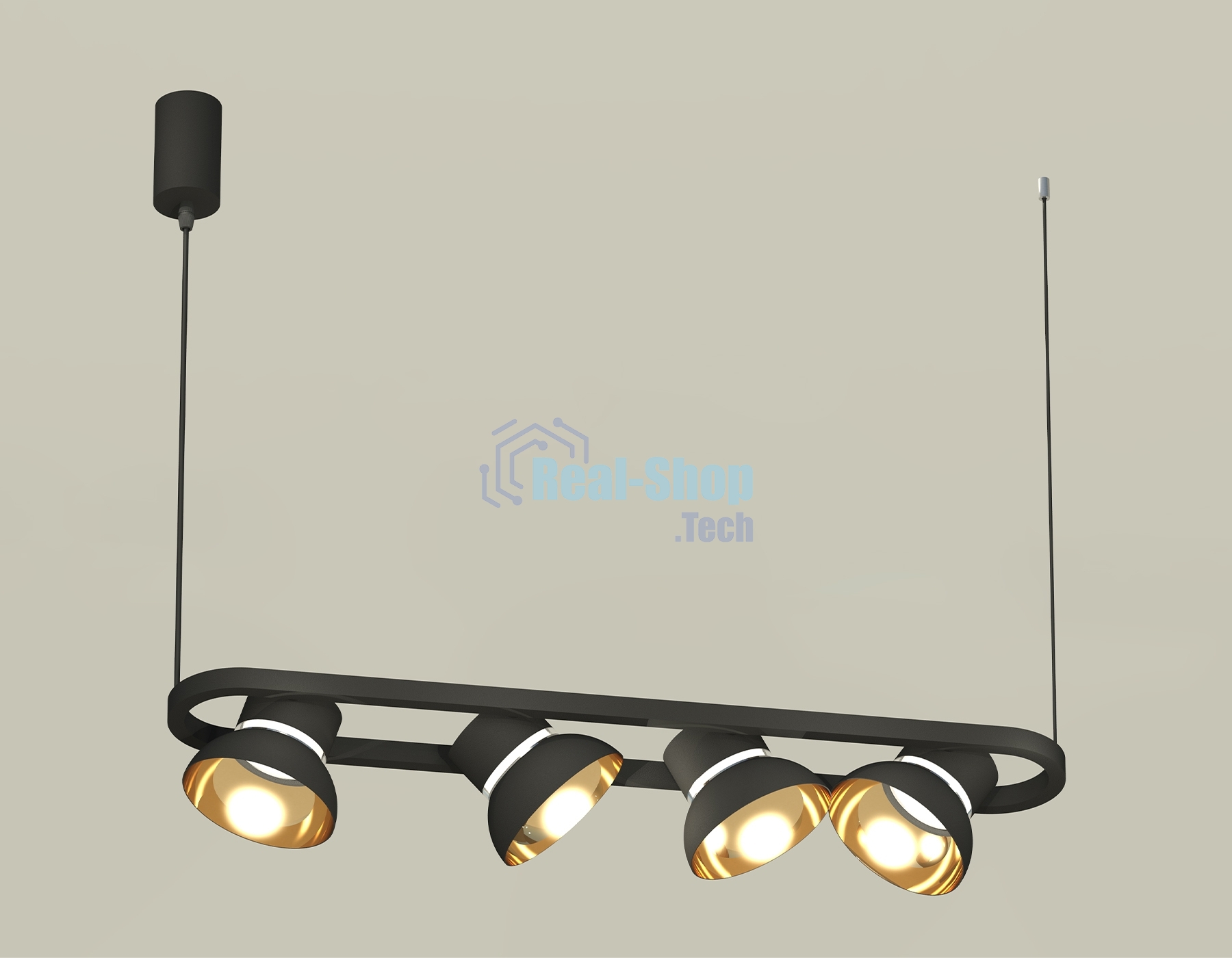 Светильник Ambrella light XB9164081/4 SBK/PYG/CL черный песок/золото желтое полированное/прозрачный GX53 (С9164, N8145)