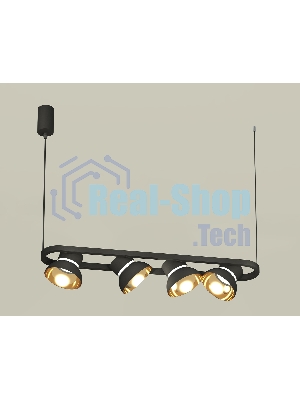 Светильник Ambrella light XB9164081/4 SBK/PYG/CL черный песок/золото желтое полированное/прозрачный GX53 (С9164, N8145)