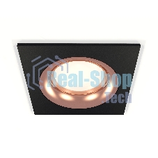 Комплект встраиваемого светильника Ambrella light XC7632006 SBK/PPG черный песок/золото розовое полированное MR16 GU5.3 (C7632, N7015)