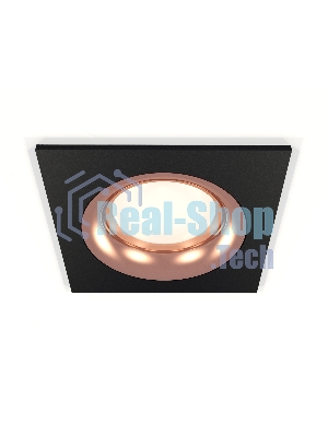 Комплект встраиваемого светильника Ambrella light XC7632006 SBK/PPG черный песок/золото розовое полированное MR16 GU5.3 (C7632, N7015)