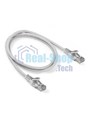 Патч-корд ExeGate EX286381RUS UTP-RJ45-RJ45-5e-1M-LSZH-GY, UTP, cat.5e, LSZH, 1м, серый
