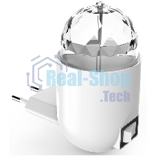 Светильник розеточный 3W 220-240V белый с фиксированной проекцией 
