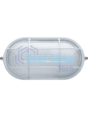 Светильник Navigator ЛОН NBL-O2-60-E27/WH 1х60Вт E27 IP54 (аналог НПБ 1402 бел. овал с решеткой 60Вт)