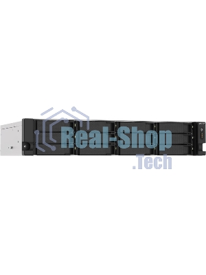 Сетевое хранилище без дисков SMB QNAP TS-1273AU-RP-8G NAS 12 HDD trays, 2x 2.5 GbE, rackmount, 2 PSU. 4-core AMD V1500B2,2 GHz, RAM 8 Gb (8 Gb UDIMM DDR4 (1 x 8 Gb) up to 32 Gb (2 x 16 Gb)). W/o rail kit RAIL-B02