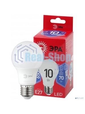 Лампа светодиодная ЭРА LED A60-10W-865-E27 R (диод, груша, 10Вт, хол, E27)