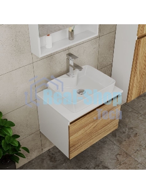 Комплект для ванной, 4 предмета (тумба Bau Dream 60 + раковина BAU 48х37, с отв. под смеситель + смеситель Hotel Still, выпуск клик-клак, хром)