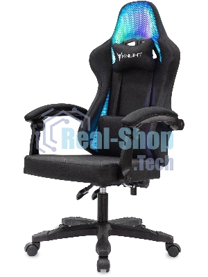 Кресло игровое Knight Wolf RGb черный, крестов. пластик