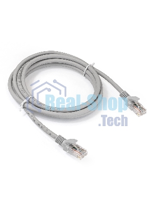 Патч-корд ExeGate EX286383RUS UTP-RJ45-RJ45-5e-2M-LSZH-GY, UTP, cat.5e, LSZH, 2м, серый