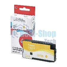 Картридж струйный Sakura 3ED69A (№712 Yellow) для HP, желтый, водорастворимый тип чернил, 29 мл.