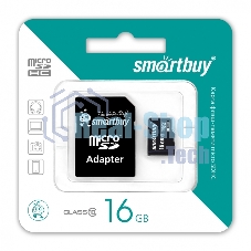 Флеш карта Smartbuy microSD 16Gb, microSDHC Class 10 (SD адаптер)