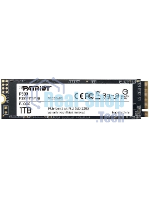 Накопитель SSD Patriot P300, 1000Gb, PCIe 3.0 x4, M.2 2280, NVMe, R/W 2100/1650