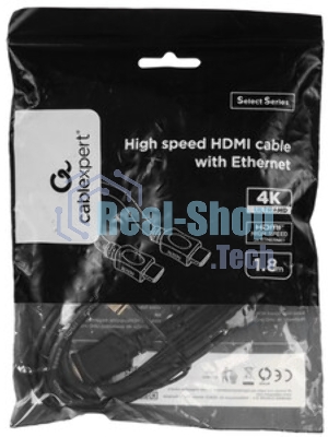 Кабель Cablexpert HDMI CCP-HDMI8К-1.5M, 19M/19M, v2.1, 8К, медь, позол.разъемы, экран, оплетка, 1.5м, черный, пакет