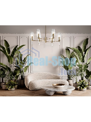 Люстра Ambrella light LH55201/6 BS/CL латунь/прозрачный E14*6 max 40W D660*520