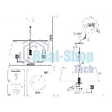 Люстра Ambrella light LH71211/5 CGD золото E14/5 max 40W D500*700