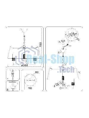 Люстра Ambrella light LH71211/5 CGD золото E14/5 max 40W D500*700