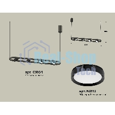 Светильник Ambrella light XB9164100/4 SBK/PBK черный песок/черный полированный GX53 (C9164, N8113)