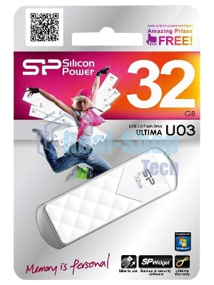 Флешка USB Silicon Power R/W 32Gb Ultima U03 SP032Gb,UF2U03V1W USB 2.0 белый