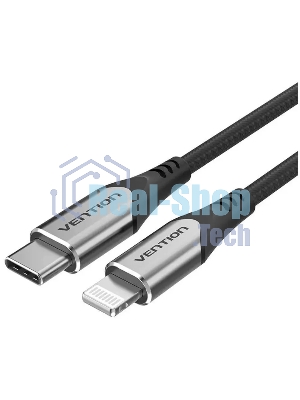 Кабель Vention USB 2.0 CM/Lightning 8M для iPad/iPhone - 1м. Серебристый