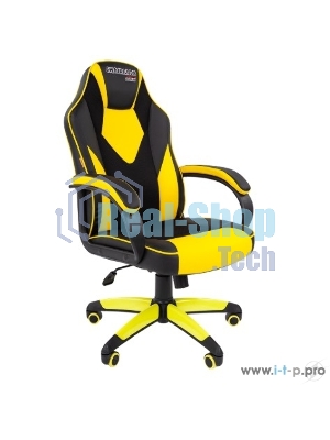 Кресло игровое Chairman game 17 экопремиум, черный/желтый