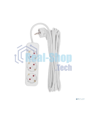 Удлинитель Rexant STANDARD 3 гнезда, 5 м, 3х1,0 мм², с/з, белый