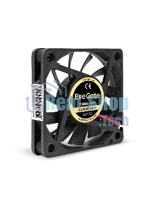 Вентилятор 12В DC ExeGate ExtraSilent ES06010S2P (60x60x10 мм, Sleeve bearing (подшипник скольжения), 2pin, 2000RPM, 16dBA)