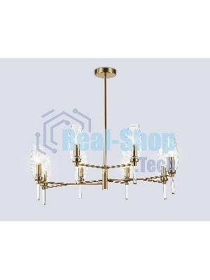 Люстра Ambrella light LH55202/8 BS/CL латунь/прозрачный E14*8 max 40W D800*520