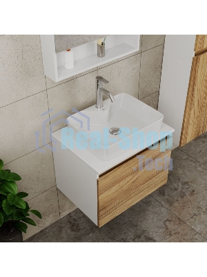 Комплект для ванной, 4 предмета (тумба Bau Dream 60 + раковина BAU 48х37, с отв. под смеситель + смеситель Dream, выпуск клик-клак, хром)
