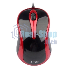 Мышь A4Tech N-360-2 (черный+красн.) USB, 2+1 кл.-кн.,провод.мышь