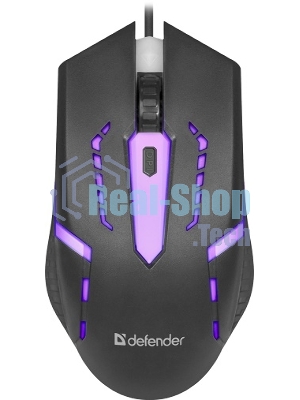 Мышь проводная Defender Hit MB-601 черный, 1200 dpi, USB, кнопки - 4