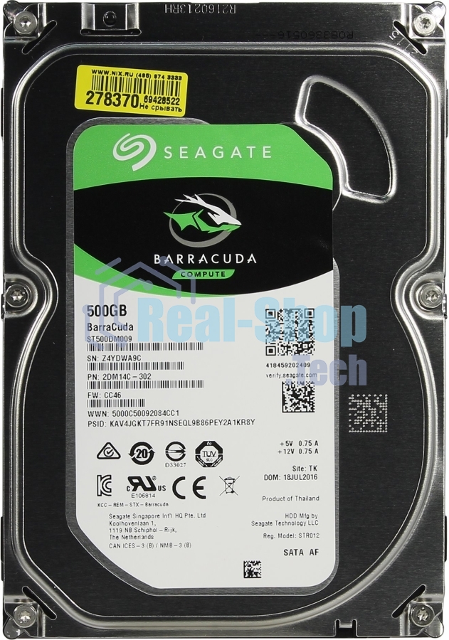 Жесткий диск 500Gb Seagate Barracuda (ST500DM009) SATA 6 Гбит/с, 7200 rpm, 32mb buffer