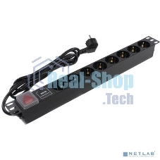 Блок розеток горизонтальный ExeGate ServerPro PDU-19H807 Al-8S-EU2-SW-SPD1, 19