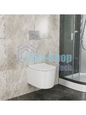 Комплект BAU 6 в 1: инсталляция BAU PRO, унитаз подвесной безободковый Bau Hotel PRO, быстросъемное сиденье микролифт, клавиша BASIC хром
