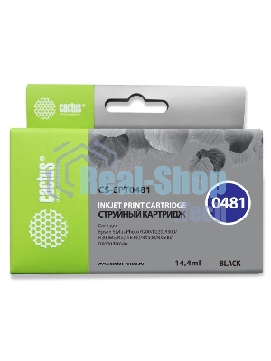 Картридж струйный Cactus CS-EPT0481 черный (14,4 мл) для Epson Photo R200/R220/R300/R320/R340/RX500/RX600/RX620/RX640