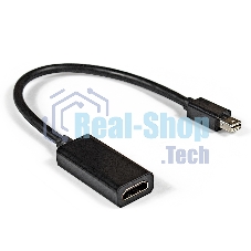 Кабель-переходник ExeGate EX284922RUS miniDisplayPort-HDMI ExeGate EX-mDPM-HDMIF-0.15 (mini20M/19F, 0,15м)